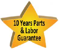 Every system can get a a full 10 year parts and labor guarantee.